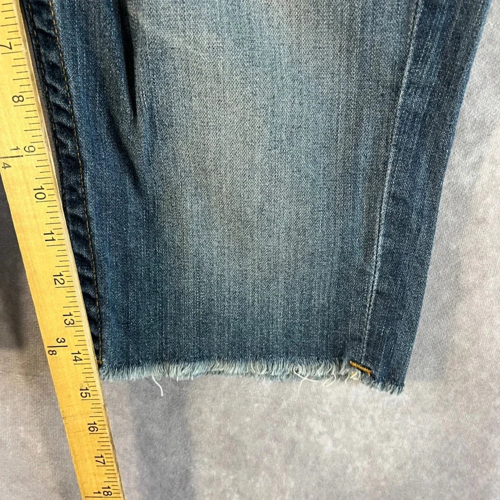 True Religion Cutoff Denim Shorts Mens 31 Blue Straight Raw Hem MNR859SY9 Casual